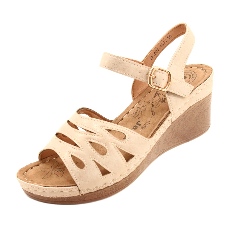 Women's Comfortable Wedge Sandals Evento 22SD98-4572 Beige 3