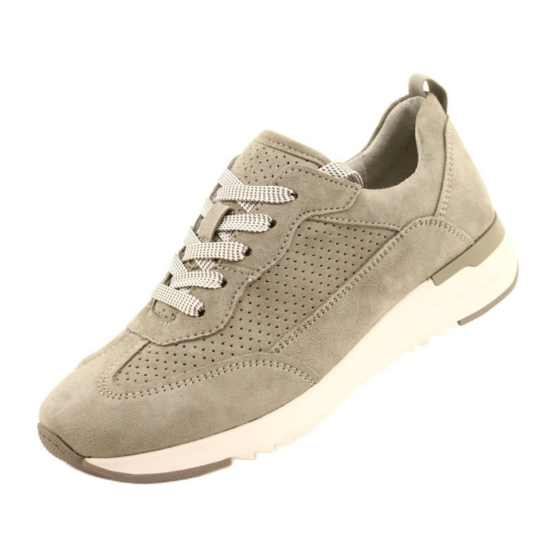 Caprice Women's Openwork Leather Shoes 23708-28 in shades of green 4