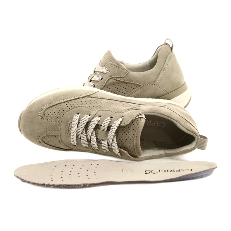 Caprice Women's Openwork Leather Shoes 23708-28 in shades of green 7