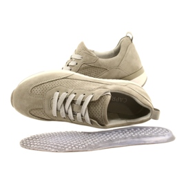 Caprice Women's Openwork Leather Shoes 23708-28 in shades of green 8