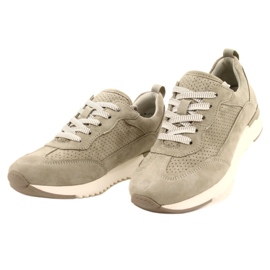 Caprice Women's Openwork Leather Shoes 23708-28 in shades of green 3