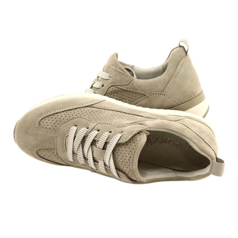 Caprice Women's Openwork Leather Shoes 23708-28 in shades of green 6