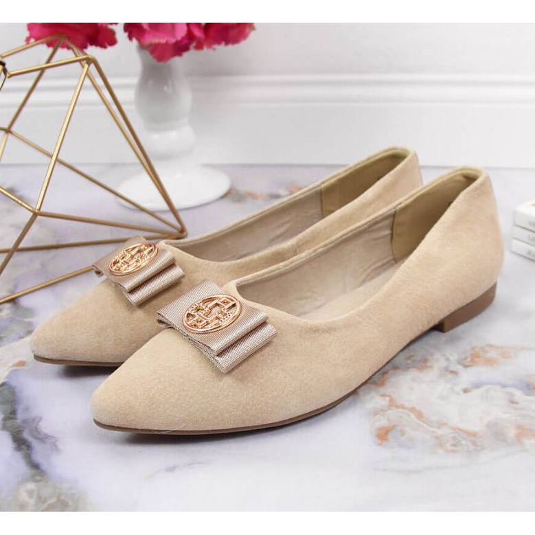 Leather ballerinas with pointed Filippo W PAW335B beige 2