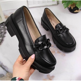 Leather shoes with chain Filippo W PAW252C black 1