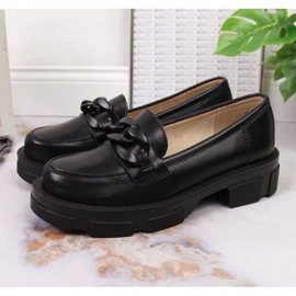 Leather shoes with chain Filippo W PAW252C black 2