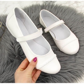 Velcro ballerinas for Communion Kornecki Jr KOR6271 white 1