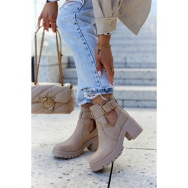 FE1 Leather Booties Cut Out Belt Dark beige Rosanne 2 FE1 Leather Booties Cut Out Belt Dark beige Rosanne 2
