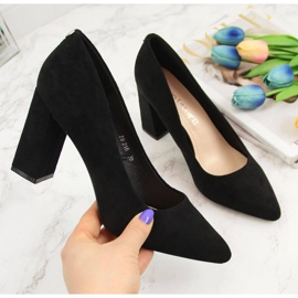 Pumps on the post suede Sergio Leone W SK316A black 1