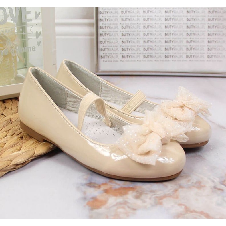 Ballerinas with elastic band S. Barski Jr. OLI154C beige 2