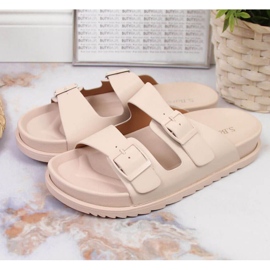 Rubber slippers with buckles S. Bararski W OLI157A beige 2