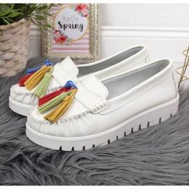 Leather loafers with fringes Filippo W PAW327B white 2