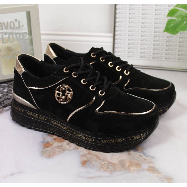 Leather sneakers on the platform Filippo W PAW330 black 2