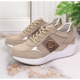 Leather sneakers on a wedge Filippo W PAW331A beige 2