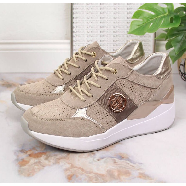 Leather sneakers on a wedge Filippo W PAW331A beige 2