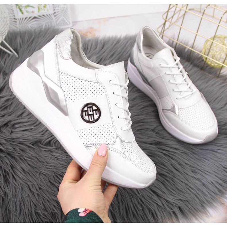 Leather sneakers on the wedge Filippo W PAW331B white 1