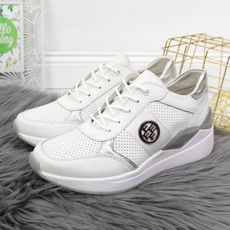 Leather sneakers on the wedge Filippo W PAW331B white 2