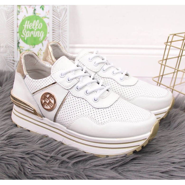 Leather sneakers on the platform Filippo W PAW332 white 2