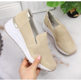 Leather openwork sneakers Filippo W PAW333A beige 1