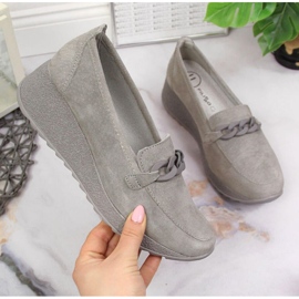 Leather shoes with chain Filippo W PAW337B gray grey 1