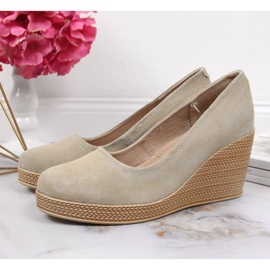 Leather pumps on the wedge Filippo W PAW339D beige 2