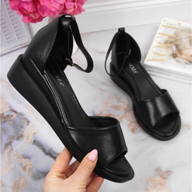 Black Vinceza W JAN102A wedge sandals 1 Black Vinceza W JAN102A wedge sandals 1