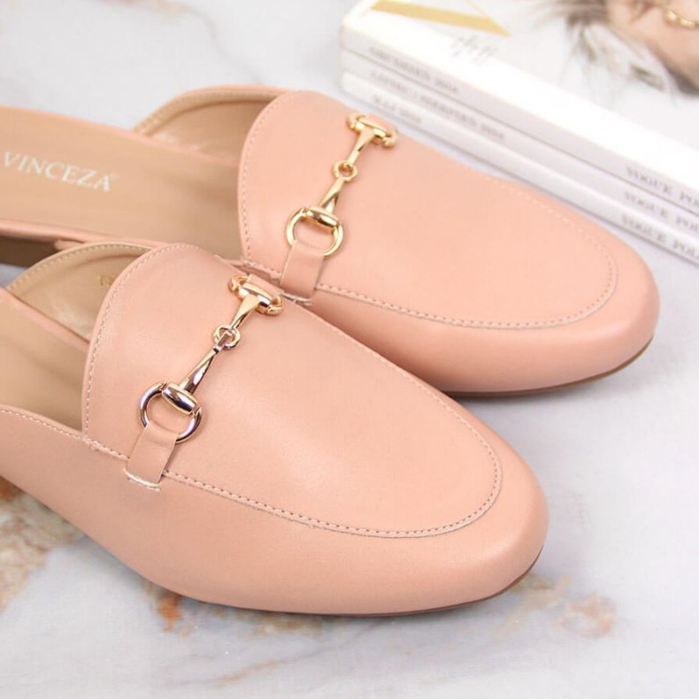 Closed slippers with Vinceza ornament W JAN103B pink 2