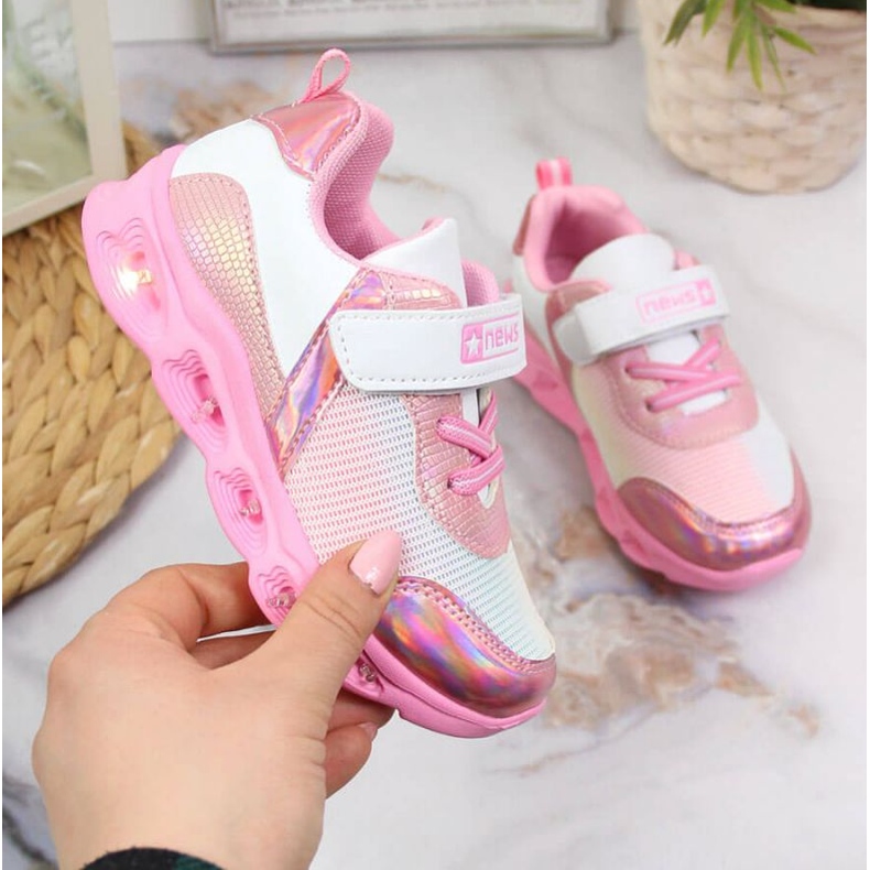 Shoes shiny sole News Jr EVE347 pink 1