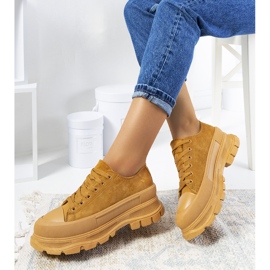 Brown sneakers on the Baldi platform multicolored yellow 1