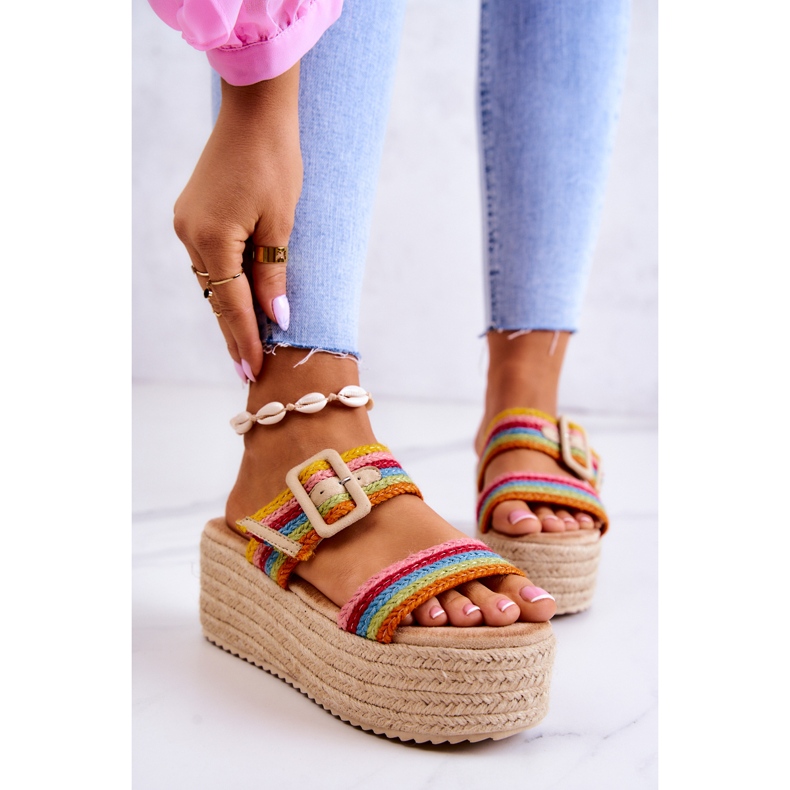 FJ1 Women's Slippers On The Platform Multicolor Lazare multicolored 1
