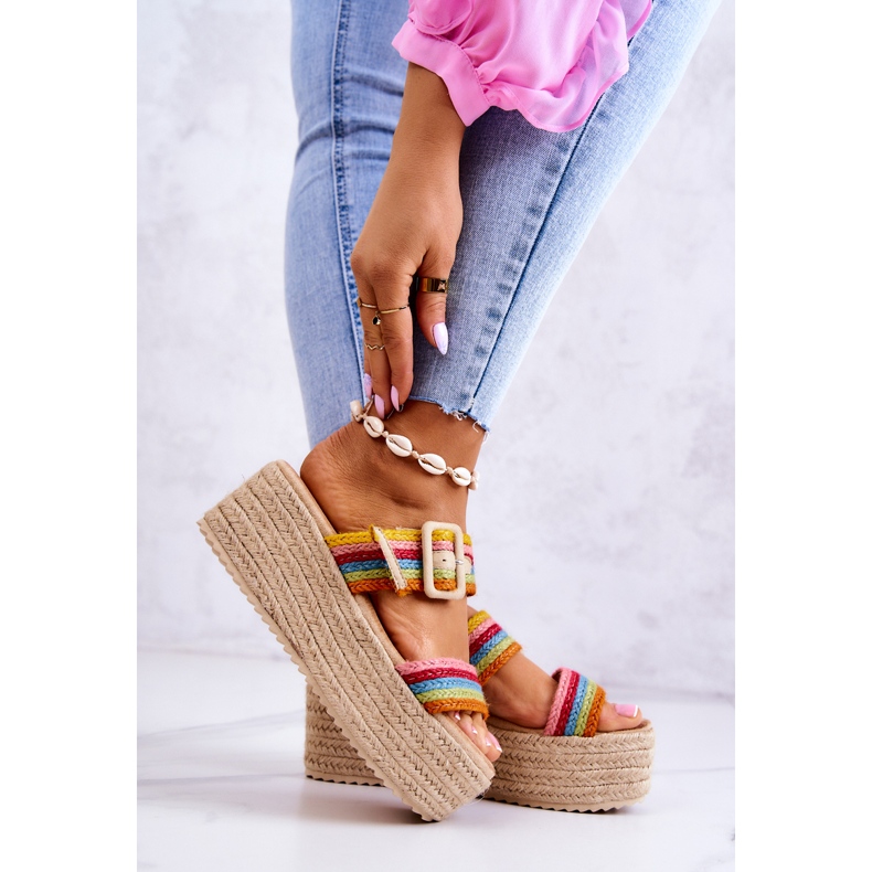 FJ1 Women's Slippers On The Platform Multicolor Lazare multicolored 2