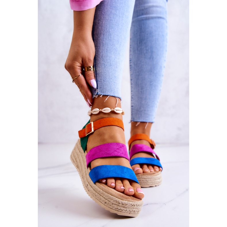 FS1 Women's Suede Buckle Sandals Multicolor Corestra multicolored 1