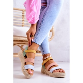FS1 Women's Suede Buckle Sandals Pastel Corestra multicolored 2