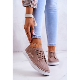 PE1 Women's Suede Sneakers Brown Cloesa 1
