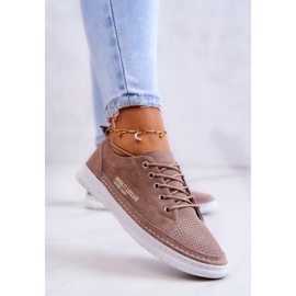 PE1 Women's Suede Sneakers Brown Cloesa 2