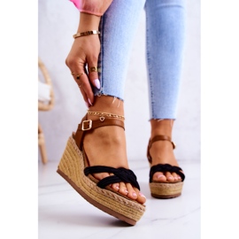 FB2 Fashionable Wedge Sandals Black Roseville 2