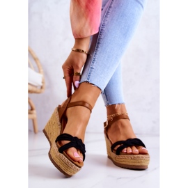 FB2 Fashionable Wedge Sandals Black Roseville 1