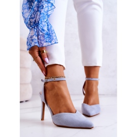 FB2 Suede Heels On A Kharen Blue Buckle 1