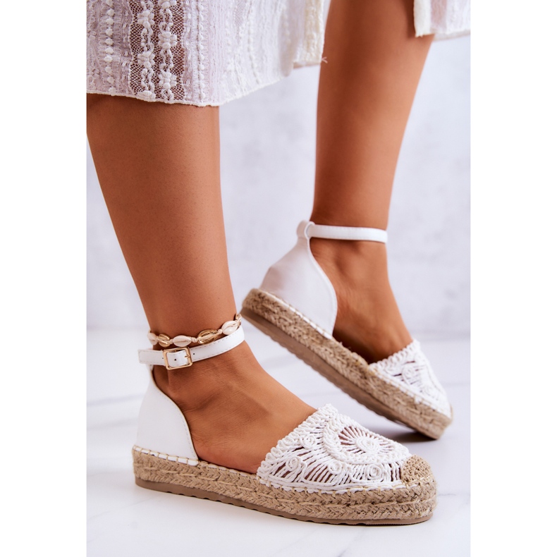 FE1 Women's Espadrilles On A Braided Platform White Calise 1