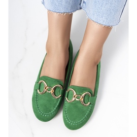 Green loafers with a Castor buckle 1