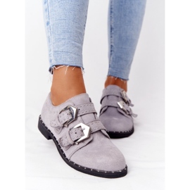 Women's Brogues With Buckles Lu Boo Gray grey 2