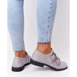 Women's Brogues With Buckles Lu Boo Gray grey 1 Women's Brogues With Buckles Lu Boo Gray grey 1