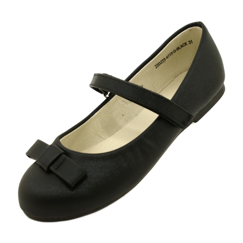 EVE Black Ballerinas With MISSE Velcro Bow 3