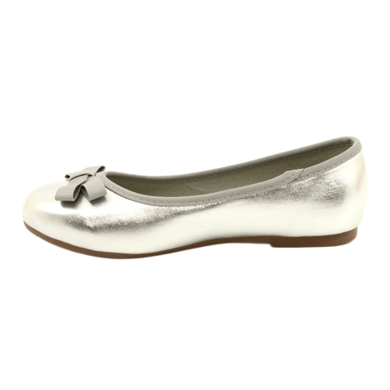 Miss Girls' metallic ballerinas with a silver bow 4 Miss Girls' metallic ballerinas with a silver bow 4