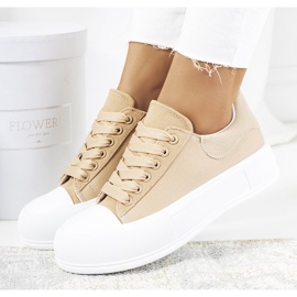 Brown sneakers on the Venancia platform beige khaki 1