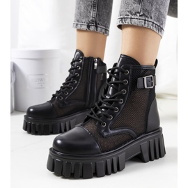 Black boots with an openwork Potts upper 1