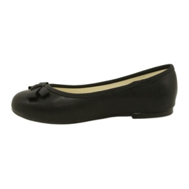 Black ballerina shoes with a black bow 1