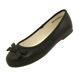 Black ballerina shoes with a black bow 3