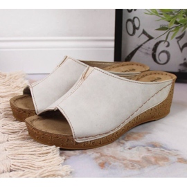 Inblu W ARC12 beige wedge slippers 2