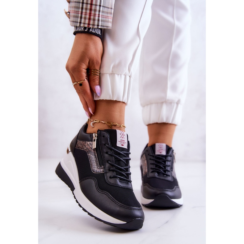 Women's Wedge Sneakers Cross Jeans JJ2R4027C Black 2