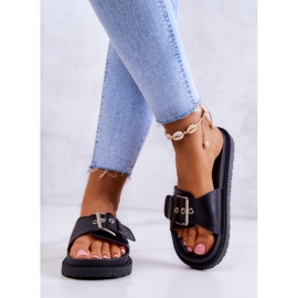 Classic Slippers With Buckle Big Star JJ274A307 Black 2 Classic Slippers With Buckle Big Star JJ274A307 Black 2